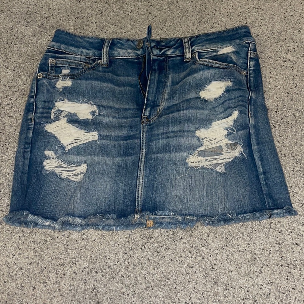American eagle high waisted mini jean skirt